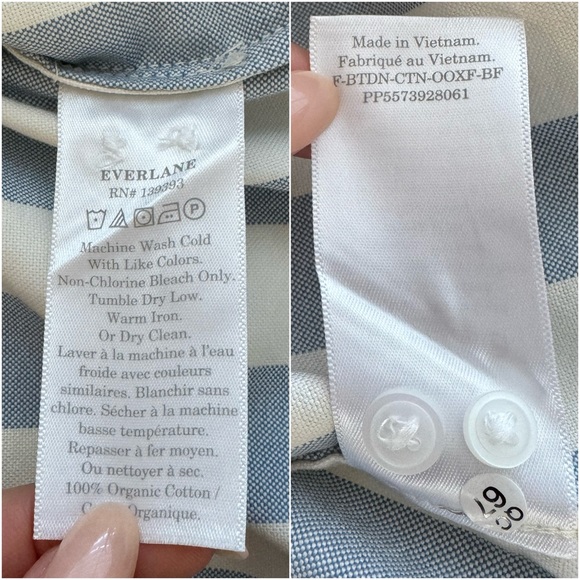 NWT Everlane Organic Cotton The Boxy Oxford Button Down Striped Oversized Shirt - Picture 16 of 16